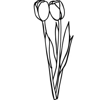 Two drawn tulips glass door sticker - TenStickers