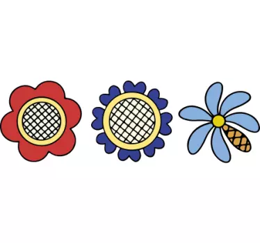 Bike sticker with playful floral designs - TenStickers