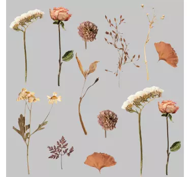 Dried flower leaf patterned decals for furniture - TenStickers