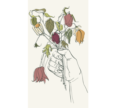 Withered flowers feeling concept fridge decals - TenStickers
