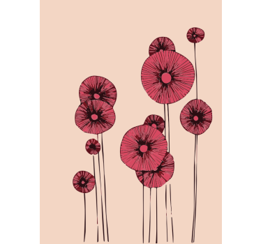 Abstract poppy flowers fridge decals - TenStickers