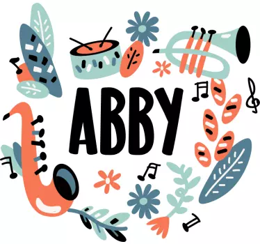 Musical personalized design wall sticker for kids - TenStickers
