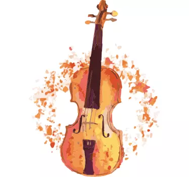 Music sticker violin with color splashes - TenStickers