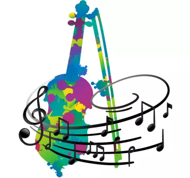 Music sticker vibrant melody icons - TenStickers