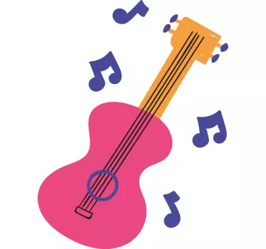 Music sticker colorful guitar art design - TenStickers