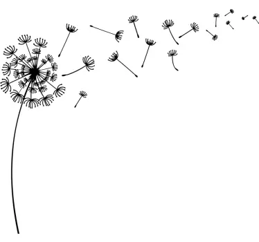 Flying dandelions flower wall decor - TenStickers