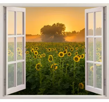 Spring field in the evening flower wall decor - TenStickers