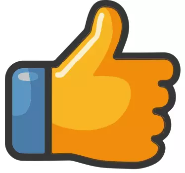 Thumbs up in blue laptop sticker - TenStickers