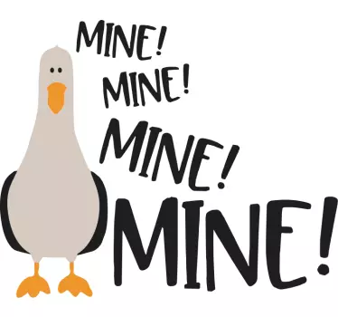 Mine Mine Mine seagull laptop sticker - TenStickers