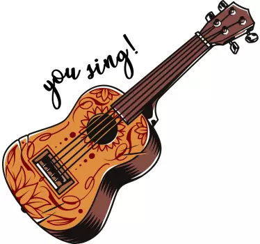 Ukulele u sing text laptop sticker - TenStickers