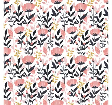 Pink flowers decals for furniture - TenStickers