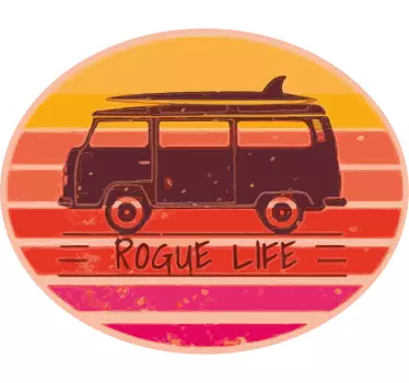 Laptop sticker vintage surfing van - TenStickers