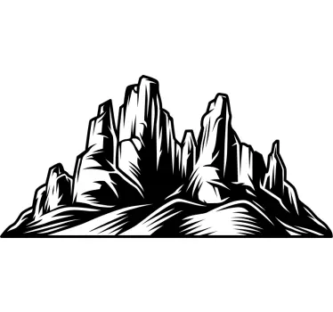 Laptop sticker mountainous landscape design - TenStickers