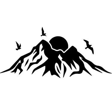 Laptop sticker mountain landscape view - TenStickers