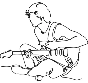 Music sticker guitarist playing live - TenStickers
