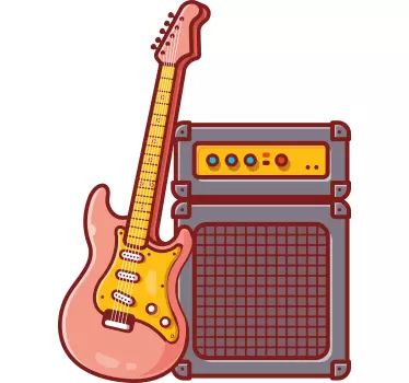 Music sticker electric guitar amplifier - TenStickers