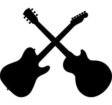 Music sticker crossed guitar silhouettes - TenStickers