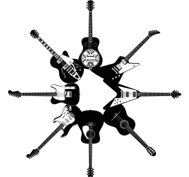Musical wall sticker circular guitar design - TenStickers