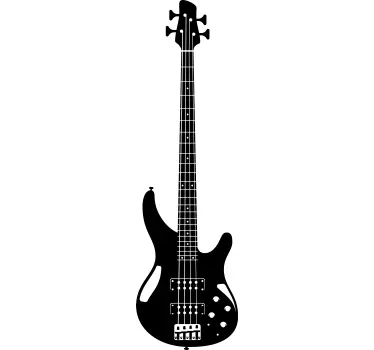 Bass guitar rock n roll sticker - TenStickers