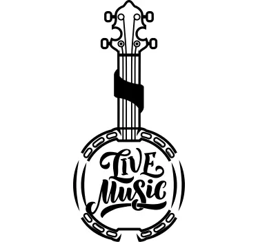 Music sticker live music banjo - TenStickers