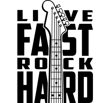 Music sticker live fast rock - TenStickers