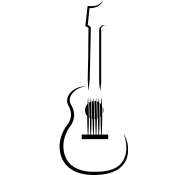 Music sticker elegant guitar outline - TenStickers