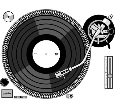 Dj turntable laptop sticker - TenStickers