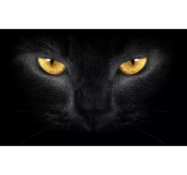 Close up black cat face laptop sticker - TenStickers