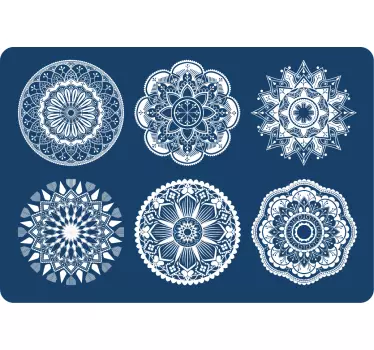 Laptop skin with detailed circular designs - TenStickers