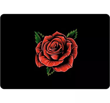 Red rose on black laptop stickers - TenStickers