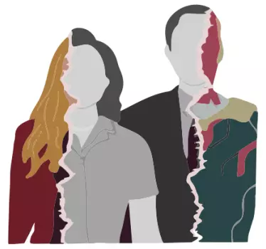 Wanda vision silhouette wallpaper sticker - TenStickers