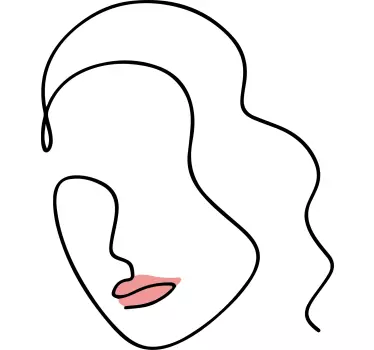Wall art sticker minimalist line face design - TenStickers