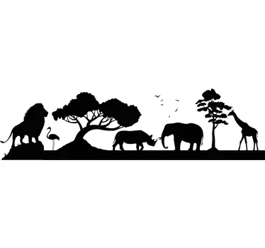 Monocolor savannah silhouette wild animal sticker - TenStickers