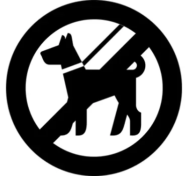 Prohibited No Dogs Sign Sticker - TenStickers