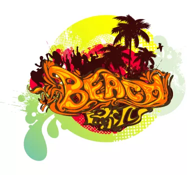Beach Party Scene Decal - TenStickers