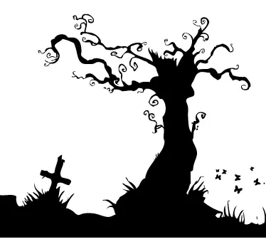 Gloomy Cemetery Wall Sticker - TenStickers