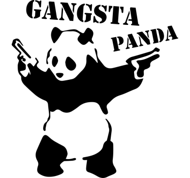 Gangsta panda Car Decal - TenStickers
