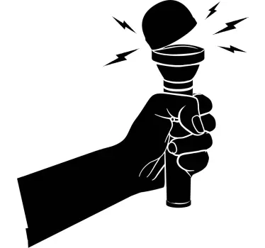 Music sticker microphone power gesture - TenStickers
