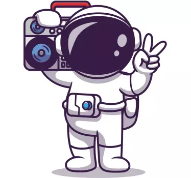 Astronaut with stereo Wall decals for teenagers room - TenStickers