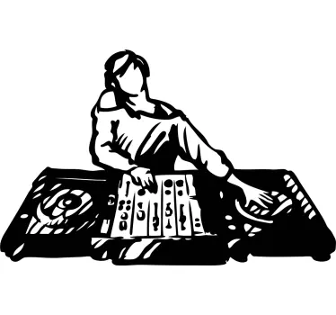 Music sticker dj mixing session - TenStickers