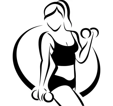 Football sticker fitness woman silhouette - TenStickers