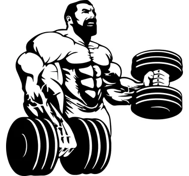 Football sticker muscular weightlifting figure - TenStickers