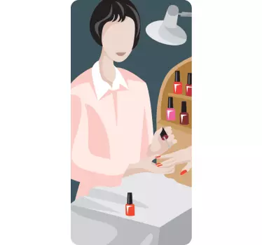 Nail polish application health and beauty sticker - TenStickers