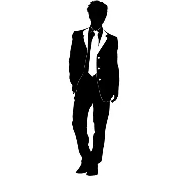 Guy in Suit Fashion Sticker - TenStickers