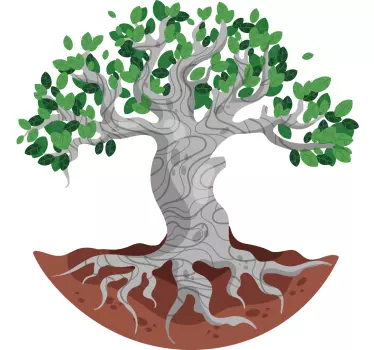 Tree with visible roots kids bedroom wall sticker - TenStickers
