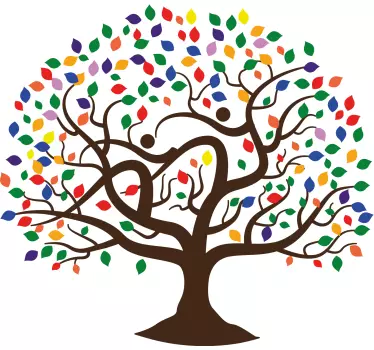 Amazing colorful tree  dining room sticker - TenStickers