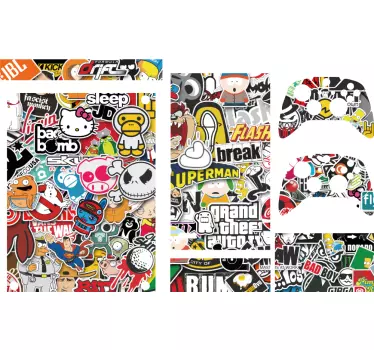 Xbox wrap vibrant character collage - TenStickers