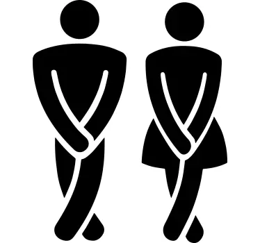 Crossed leg toilet sign glass door decal - TenStickers