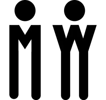 Toilet sign bathroom glass door sticker - TenStickers