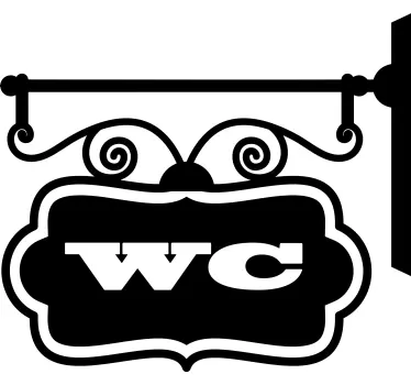 Elegant wc silhouette design glass door sticker - TenStickers